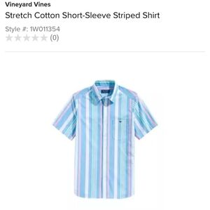 VINEYARD VINES STRETCH COTTON SHORT SLEEVE BUTTON UP STRIPED SHIRT. SIZE X-LARGE